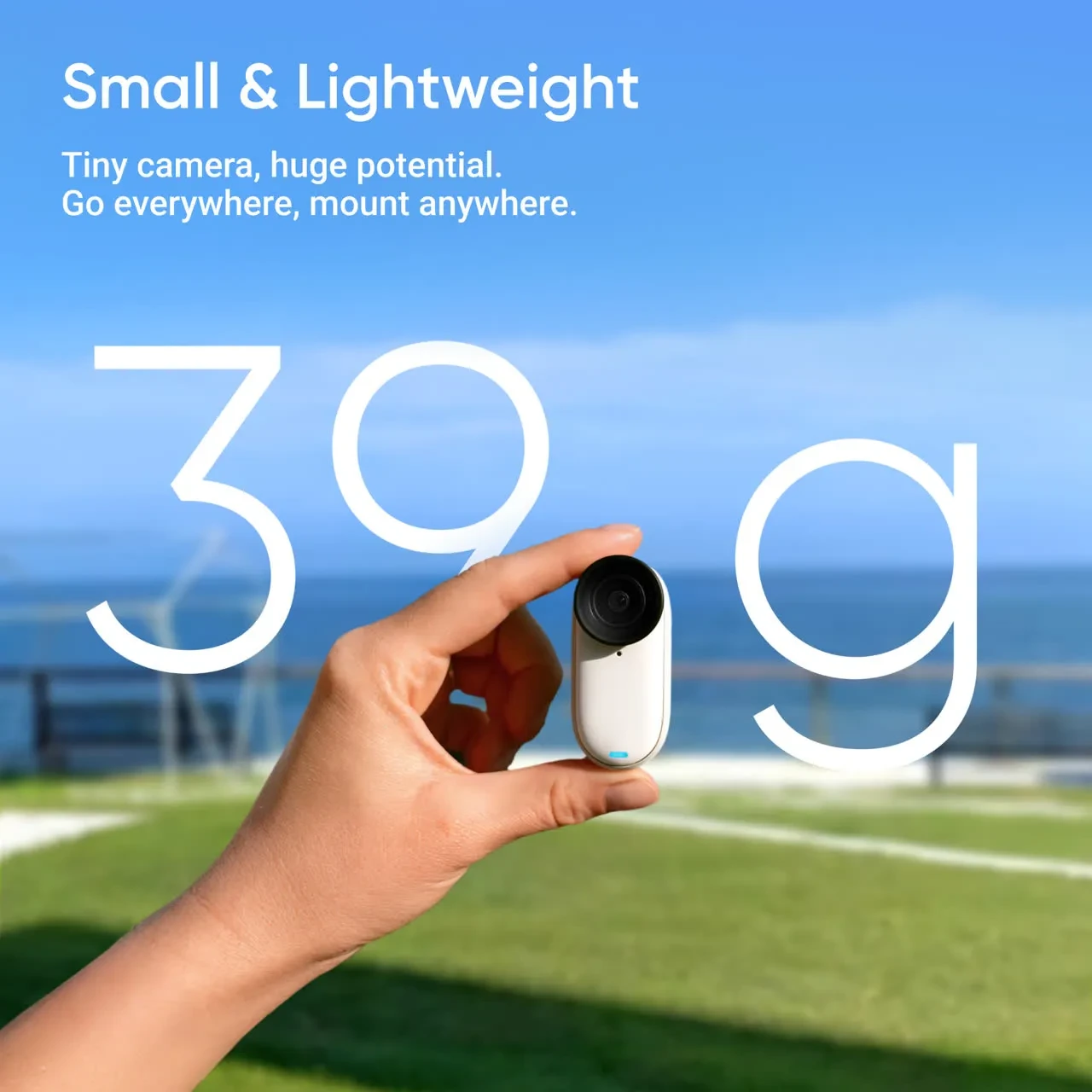 3. Insta360 GO 3S – Cameră ultra-compactă 4K pentru creatori - editie standard - 128gb alba