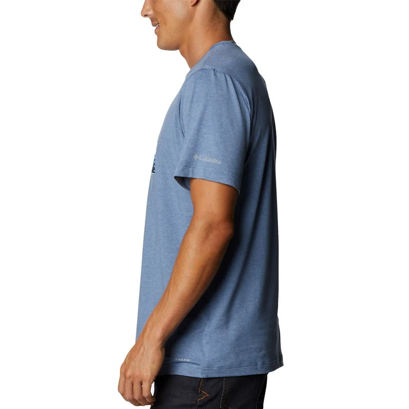 4. Columbia - Tricou Barbati Columbia Tech Trail Graphic Tee - albastru