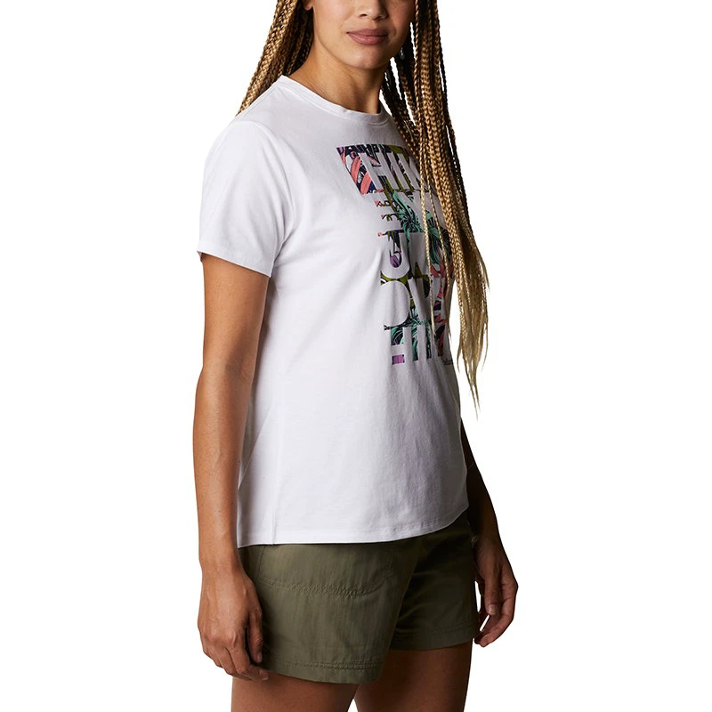 3. Columbia - Tricou Femei Columbia Sun Trek Ss Graphic Tee - alb