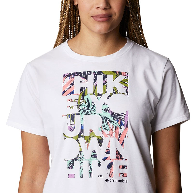 4. Columbia - Tricou Femei Columbia Sun Trek Ss Graphic Tee - alb