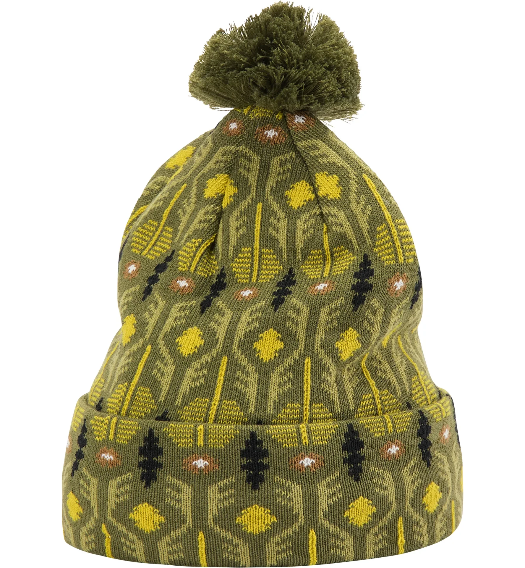 2. Caciulă Haglöfs Mountain Jaquard Beanie – Olive Green Pattern
