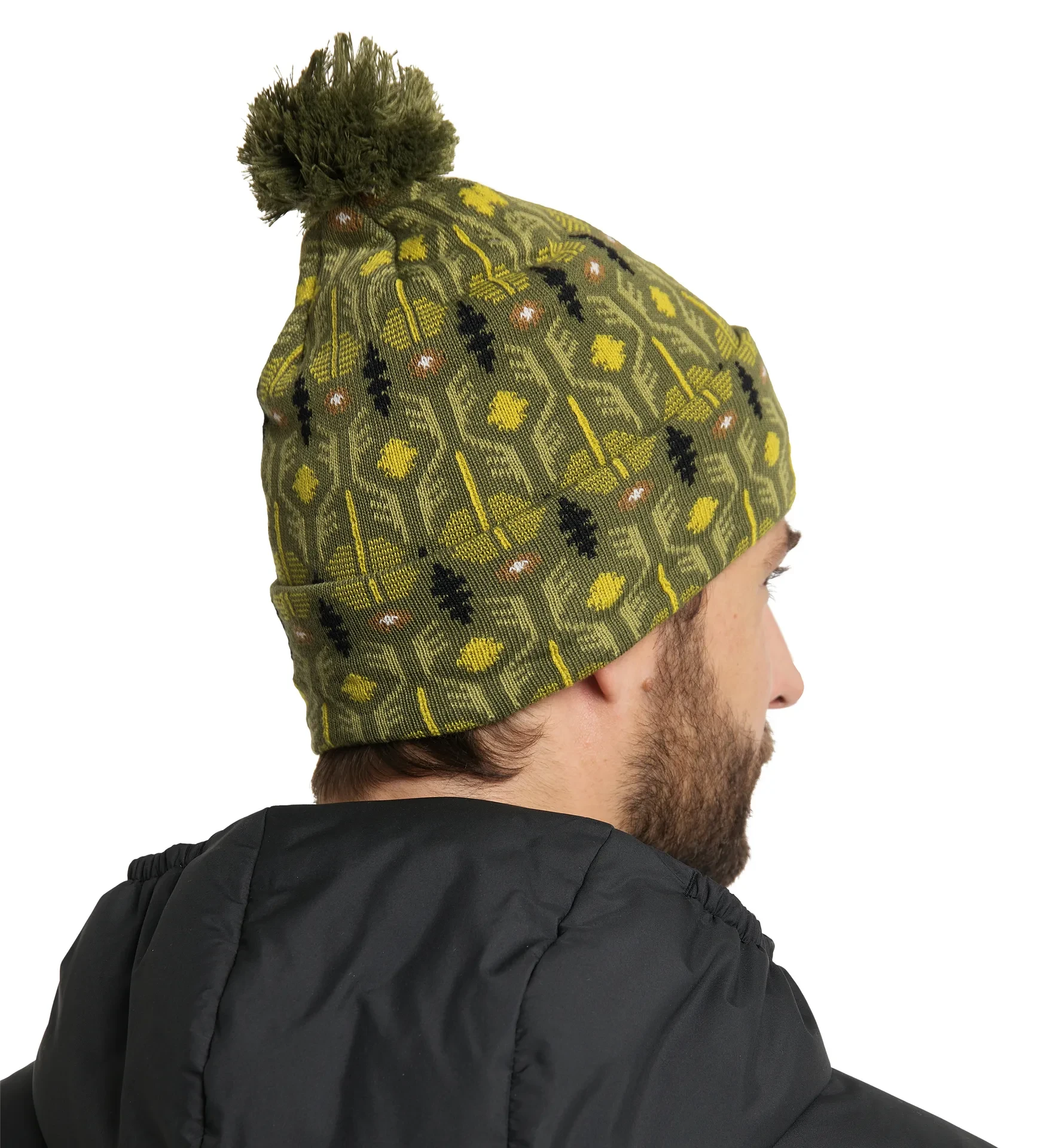 5. Caciulă Haglöfs Mountain Jaquard Beanie – Olive Green Pattern