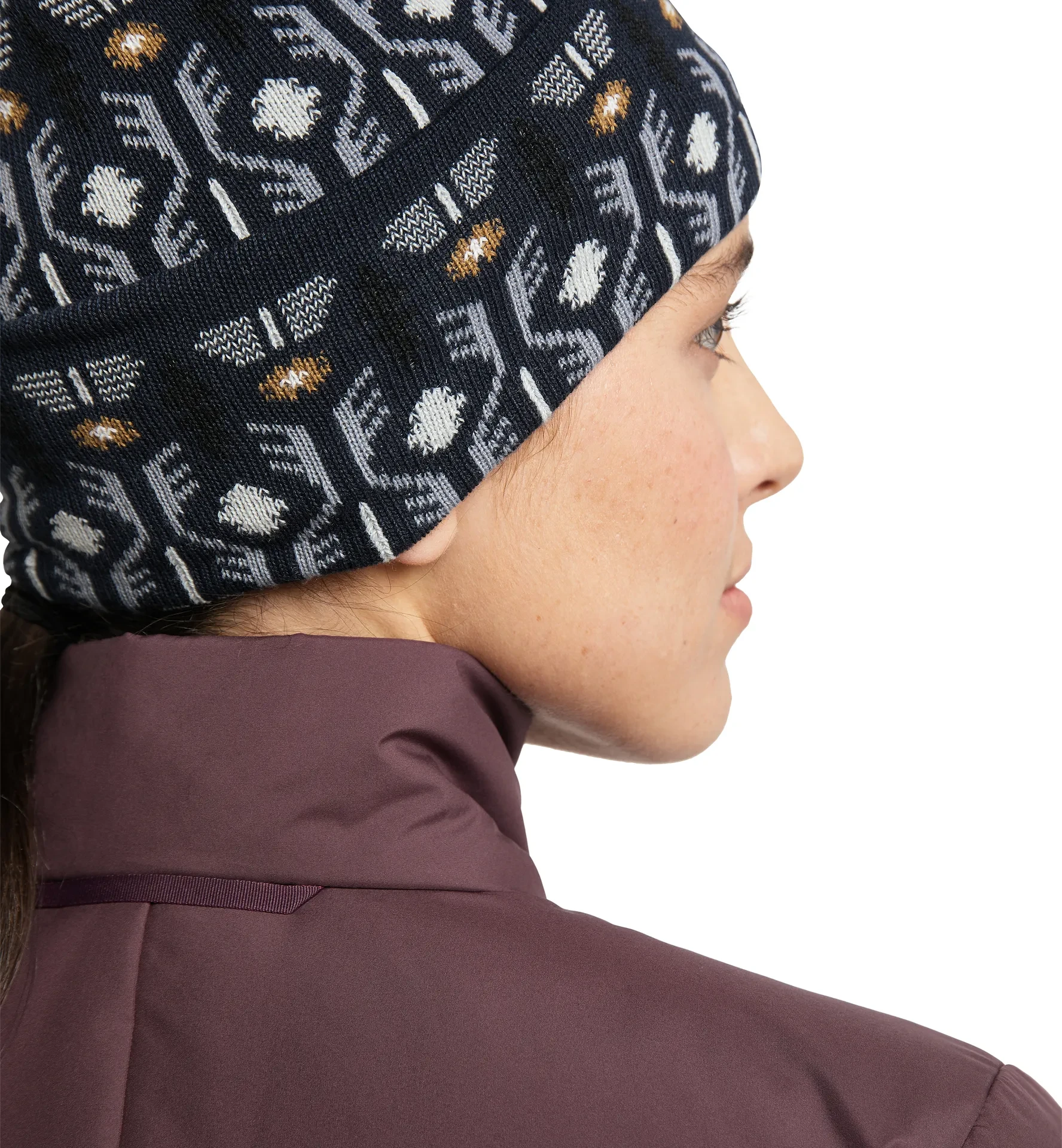 4. Caciulă Haglöfs Mountain Jaquard Beanie – Tarn Blue Pattern