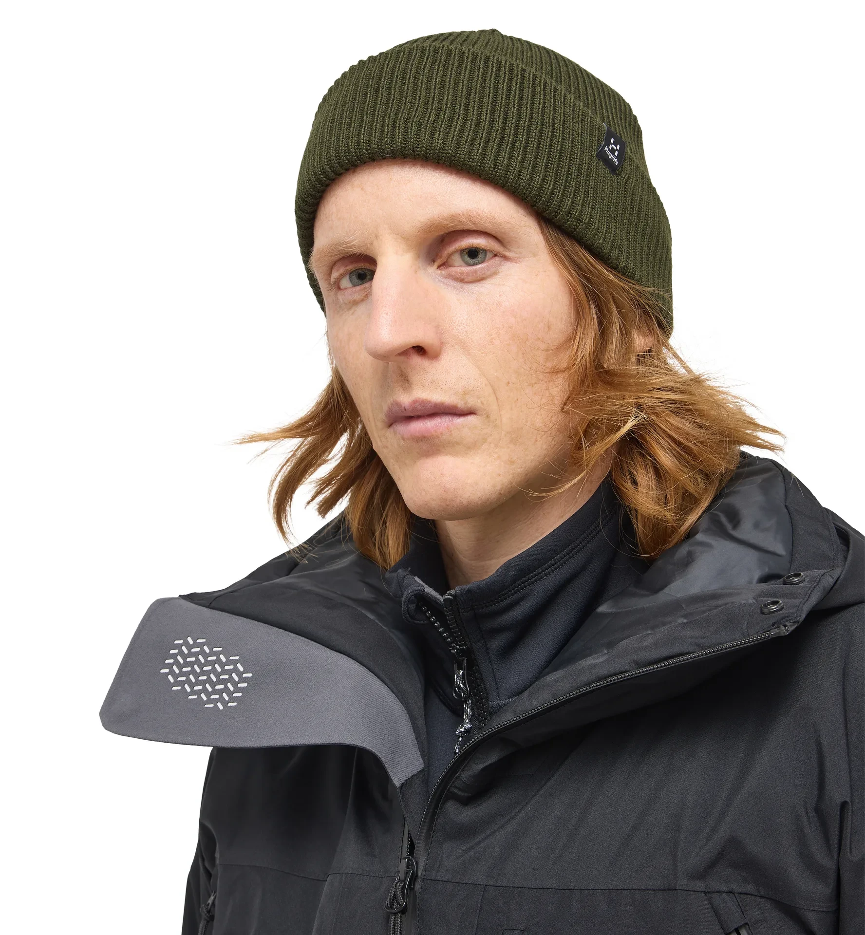 2. Haglöfs Vassi Beanie – Căciulă outdoor pentru iarnă din lână - verde Seaween Green