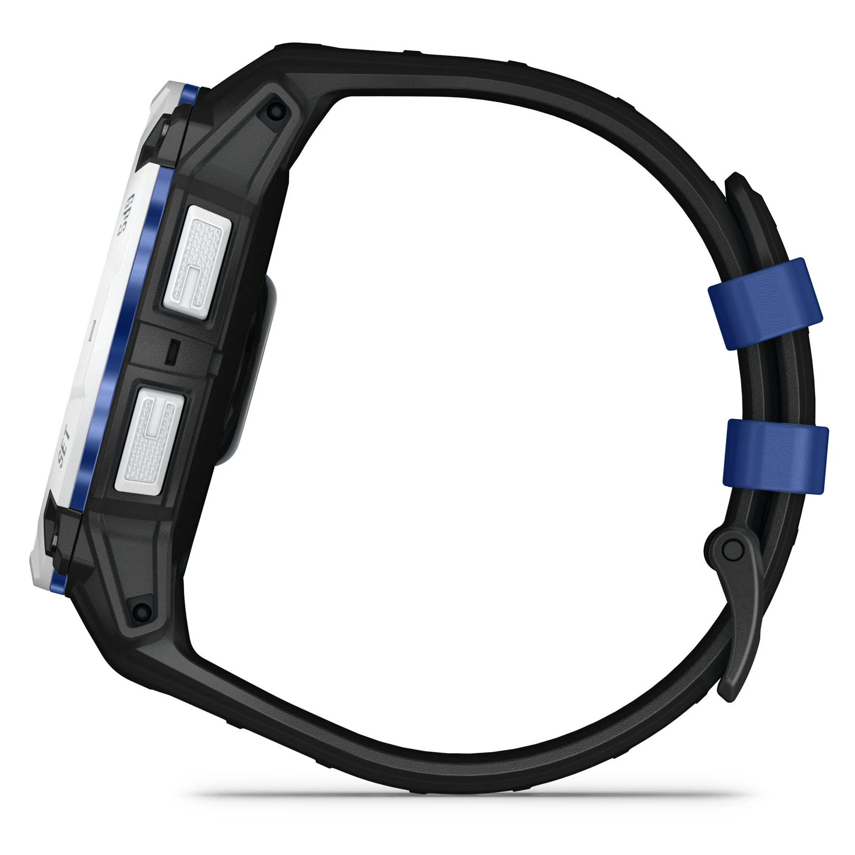 5. Garmin INSTINCT 3 - 50 mm Solar - Whitestone cu curea neagră/albastru intens - smartwatch robust cu GPS
