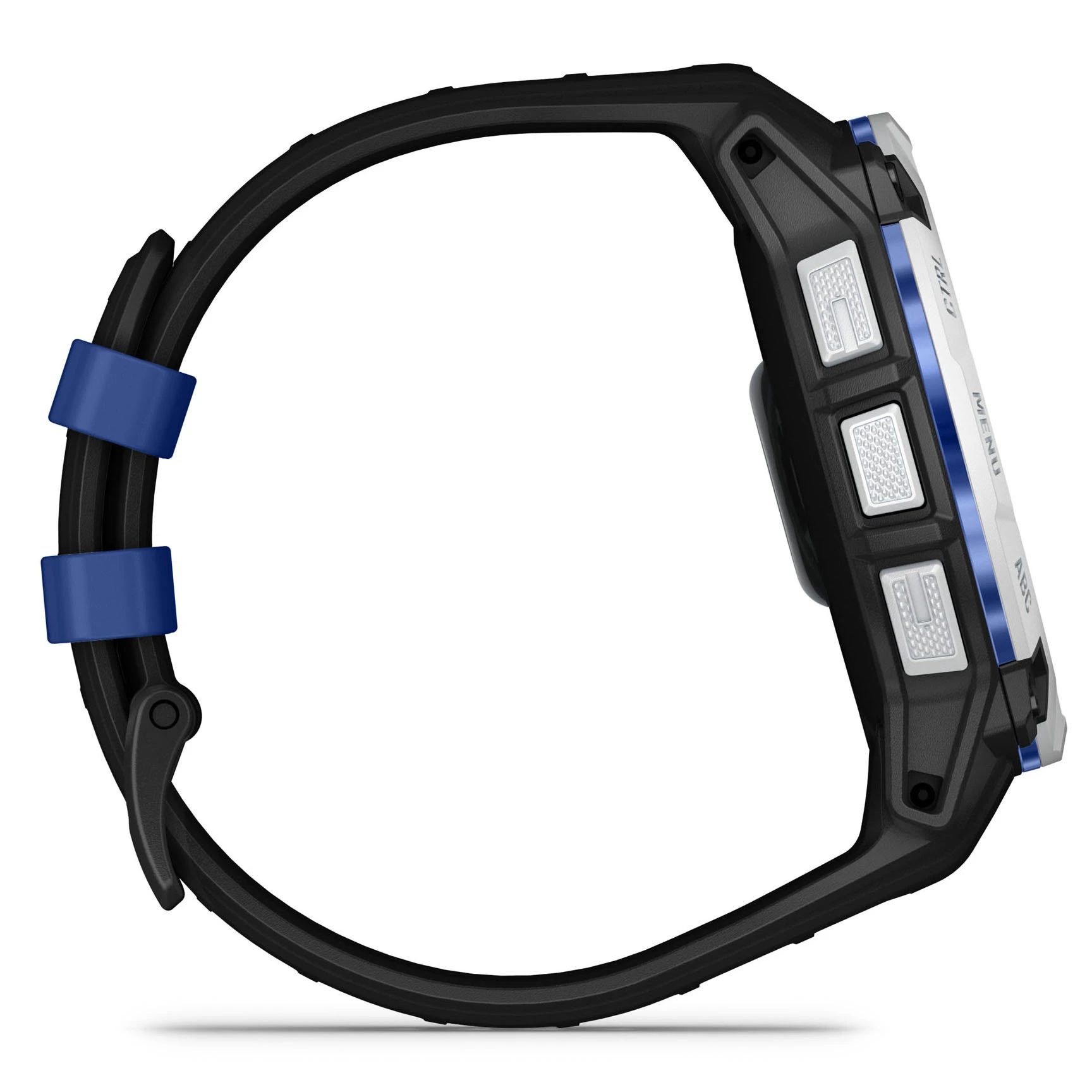7. Garmin INSTINCT 3 - 50 mm Solar - Whitestone cu curea neagră/albastru intens - smartwatch robust cu GPS