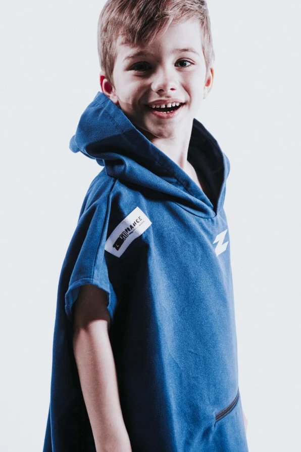 1. Z3R0D - prosop copii tip poncho - TRANSITION TOWEL KID - albastru navy