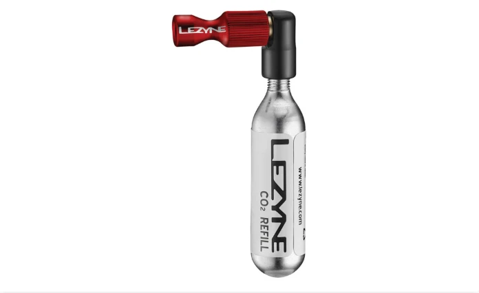 1. Lezyne - mini pompa CO2 - Trigger Drive cu cartus 26g - argintie