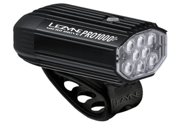 1. Lezyne - Lumina fata far - MICRO DRIVE PRO 1000+ - 1000 lumeni - USB - negru