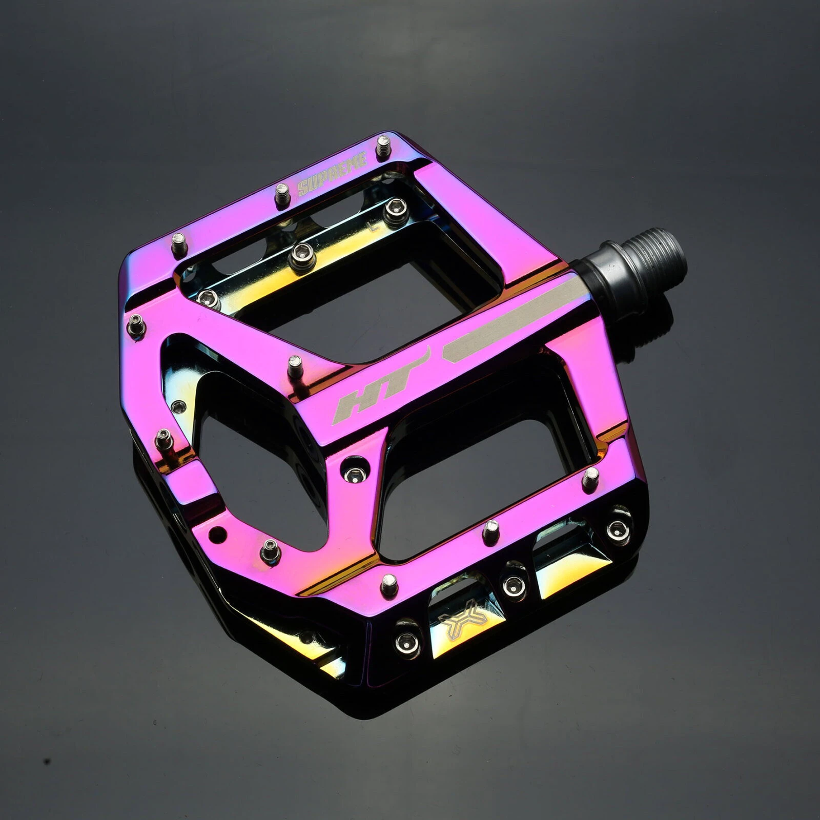HT COMPONENTS - pedale flat bicicleta MTB ANS10 Supreme Emil Johansson - oil slick cameleon - 154086