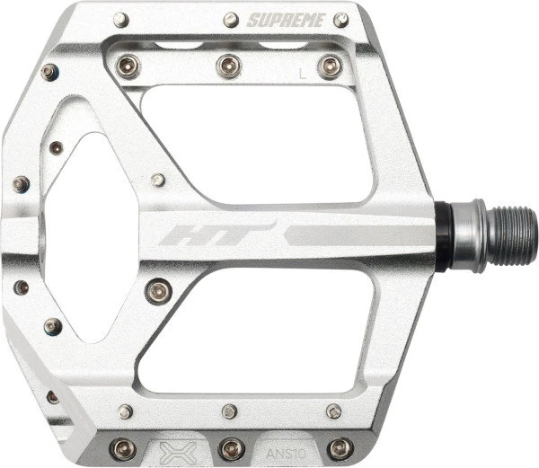 1. HT COMPONENTS - pedale flat bicicleta MTB ANS10 Supreme Emil Johansson - argintiu