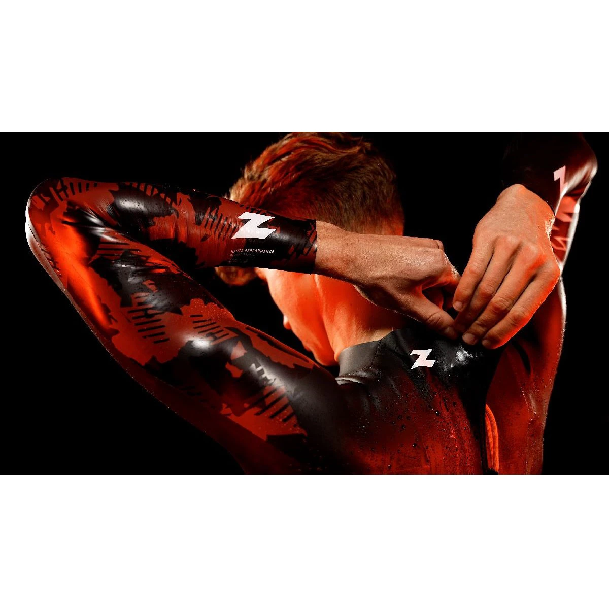 10. Z3R0D - costum neopren barbati Flex wetsuit - black red