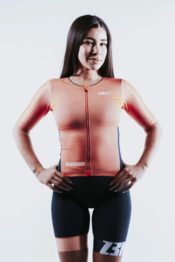 3. Z3R0D - Costum triatlon femei cu maneci - Racer TTsuit - fusion coral