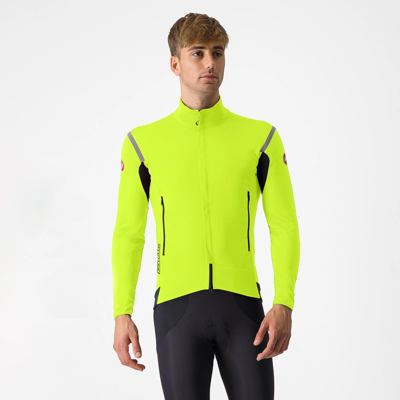 1. Jachetă ciclism Castelli Perfetto RoS 2 - galben fluo/argintiu reflex | GORE-TEX