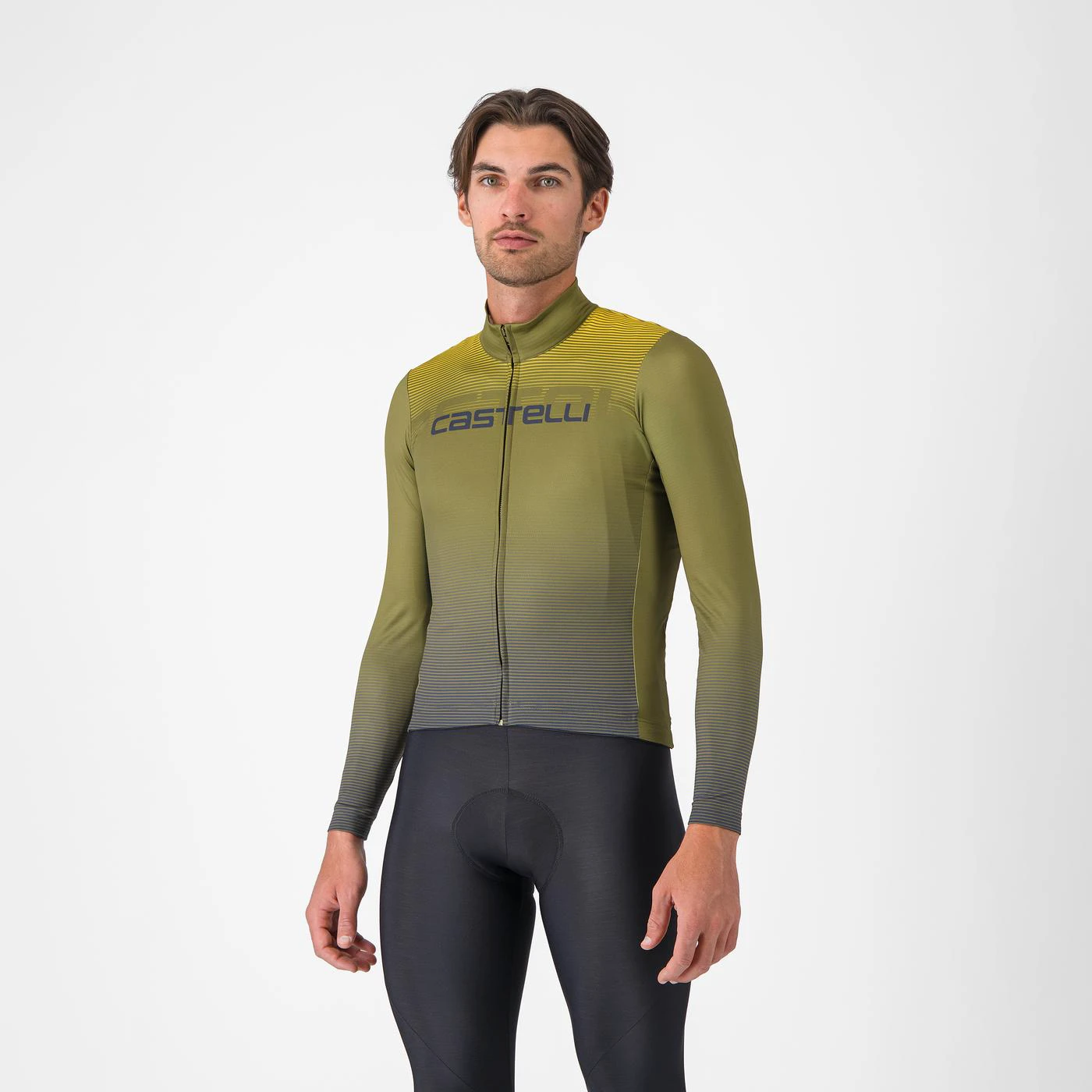 Tricou ciclism Castelli Apice Thermal - salvie/albastru | confort termic - 160215