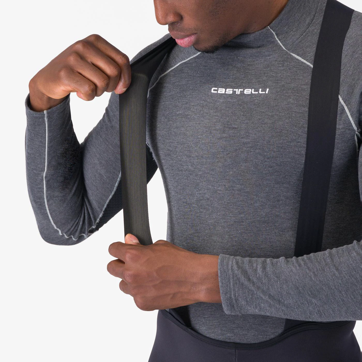 4. Pantaloni ciclism Castelli Polare 4 cu bretele | -5°C până la 5°C - negri