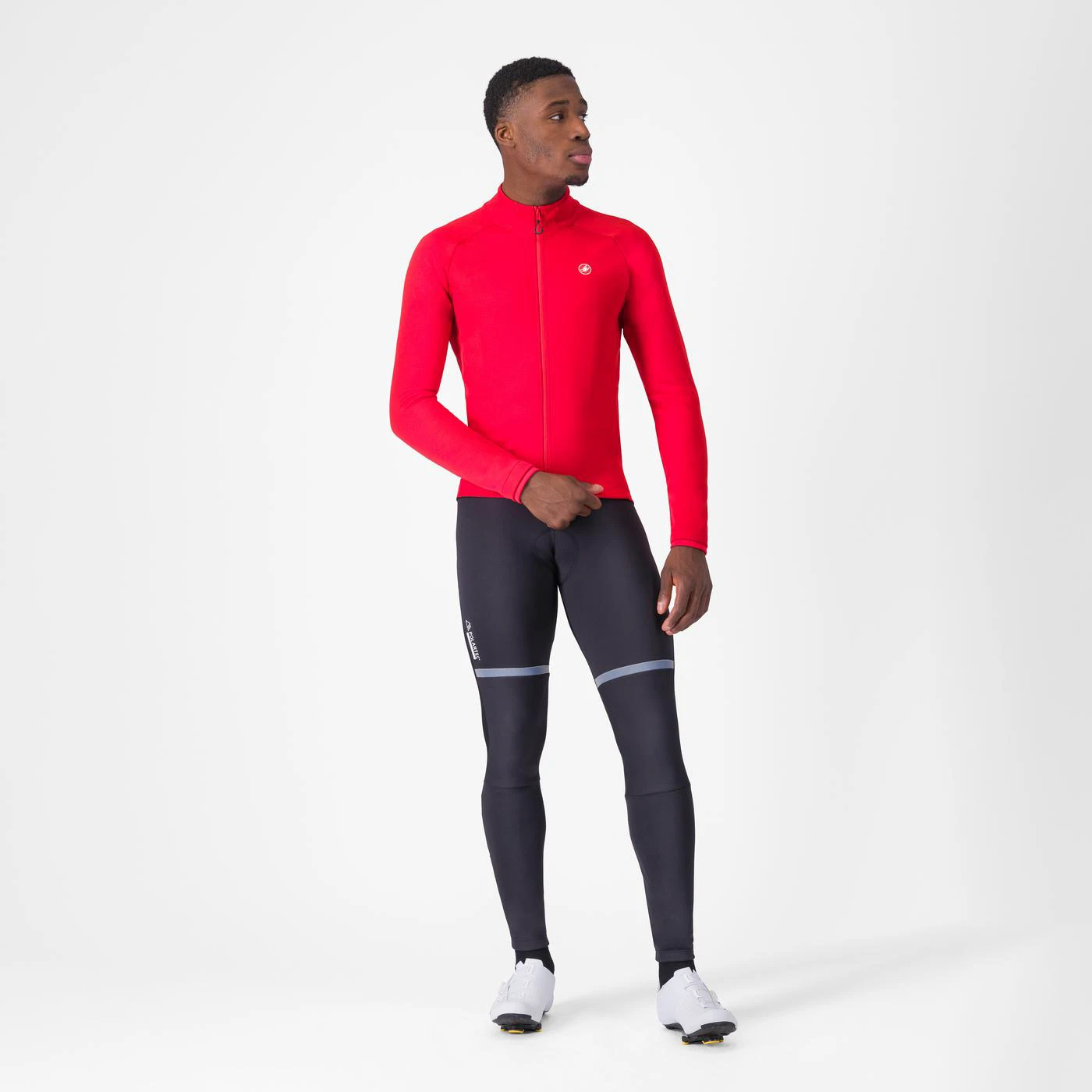 7. Pantaloni ciclism Castelli Polare 4 cu bretele | -5°C până la 5°C - negri