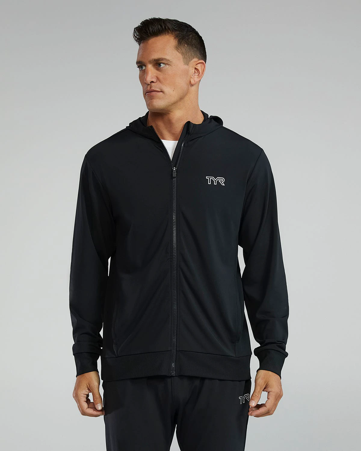 1. Hanorac TYR Tech Full Zip Hoodie - negru | echipament tehnic premium