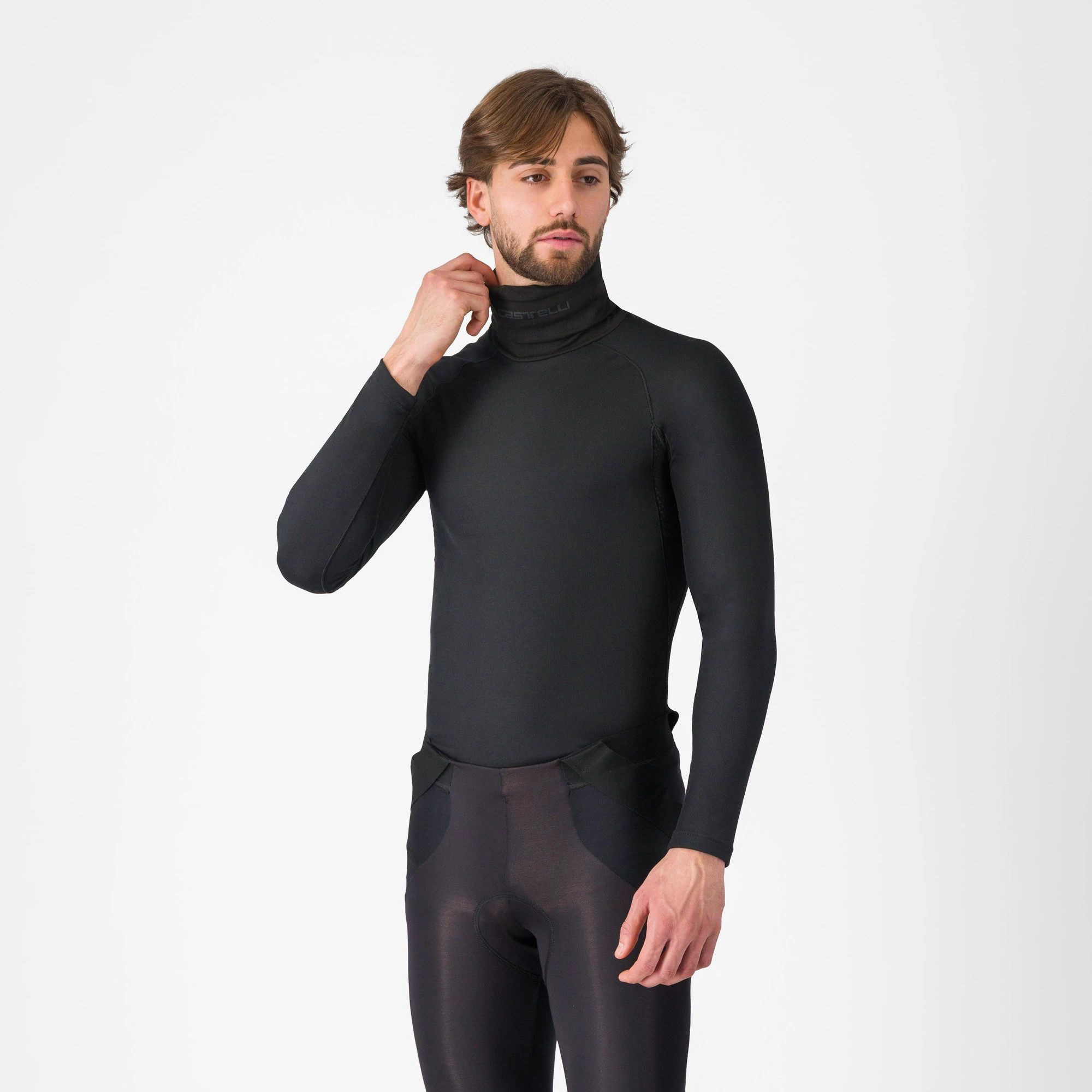 1. Bluză corp Castelli Flanders Neck Warm - negru | guler înalt termic