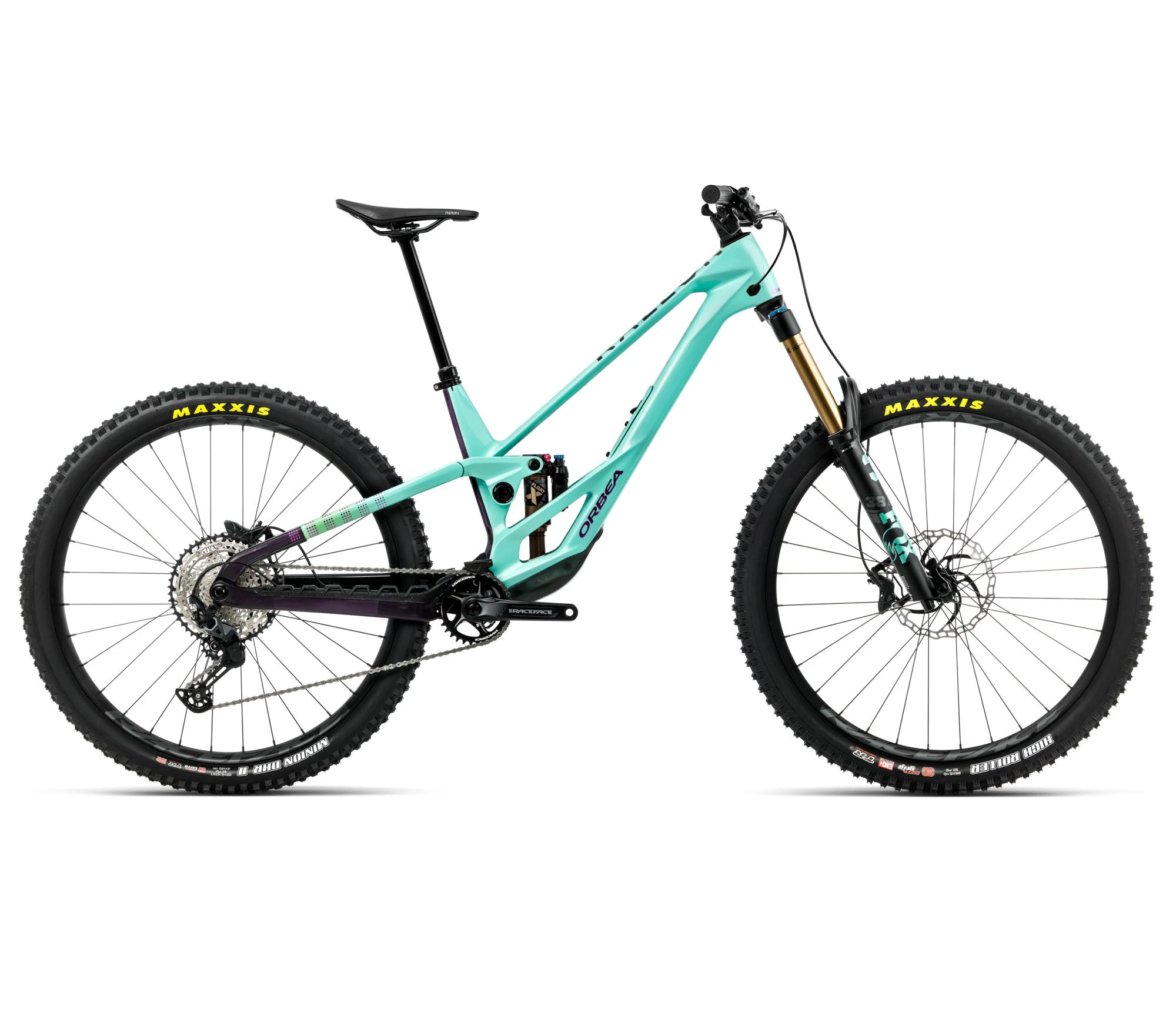 Orbea RALLON 450 E10 (2026) - bicicletă MTB Enduro full suspension - Aloha Green | Fantasy Purple Carbon View (Gloss) - Lungime chainstay 450 mm - 161076