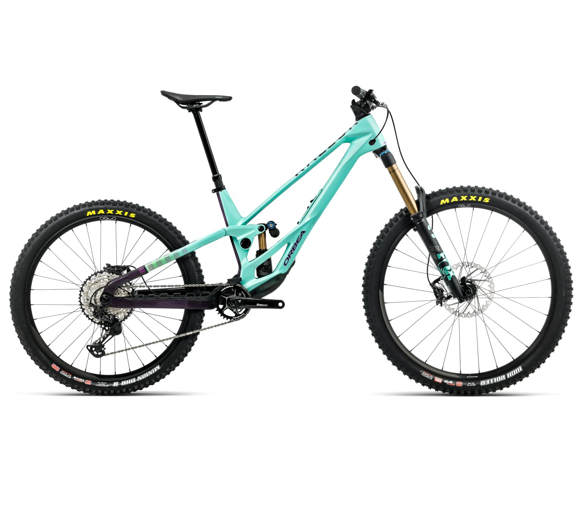 Orbea RALLON 450 E-TEAM (2026) - bicicletă MTB Enduro full suspension - Aloha Green | Fantasy Purple Carbon View (Gloss) - Lungime chainstay 450 mm - 161091