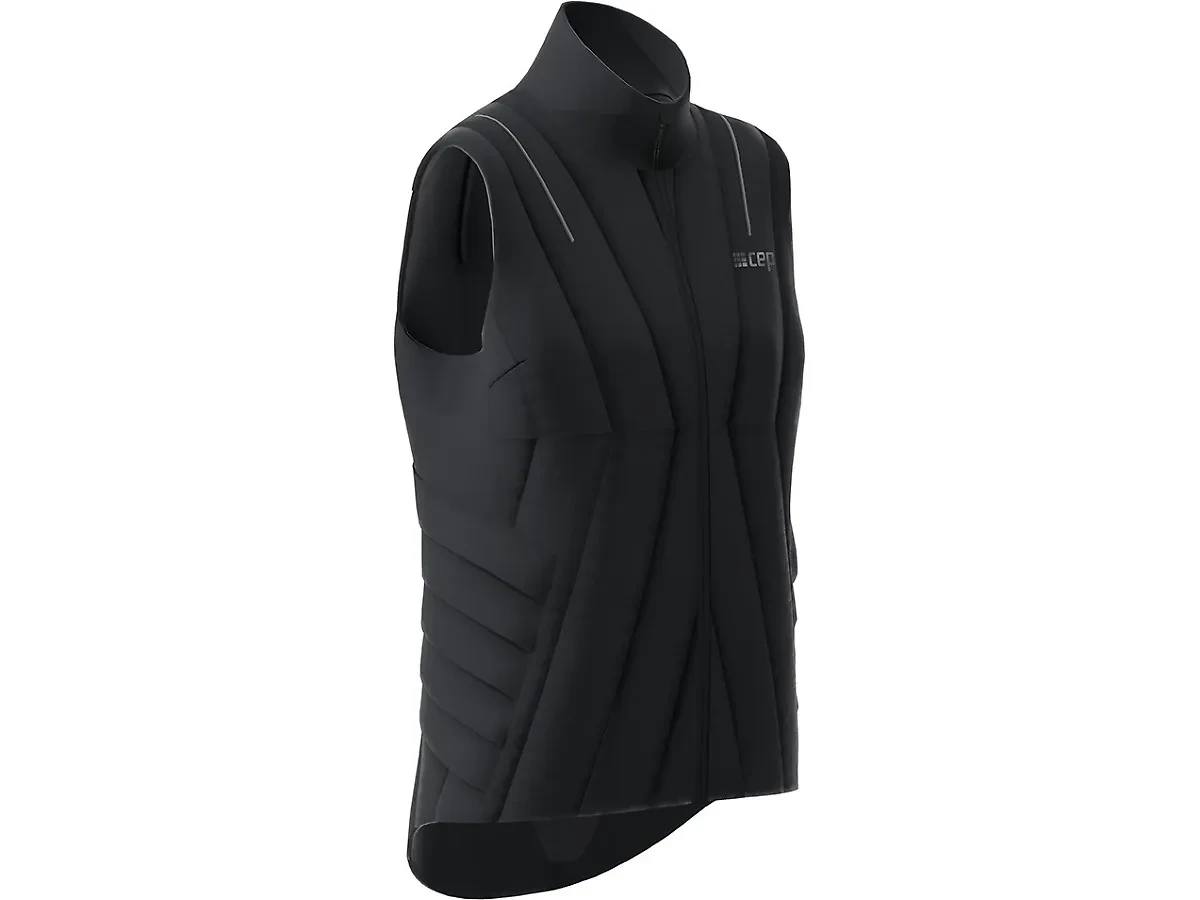 1. Vestă alergare iarnă CEP Winter Run Vest W | protecție vânt, rezistentă apă - black
