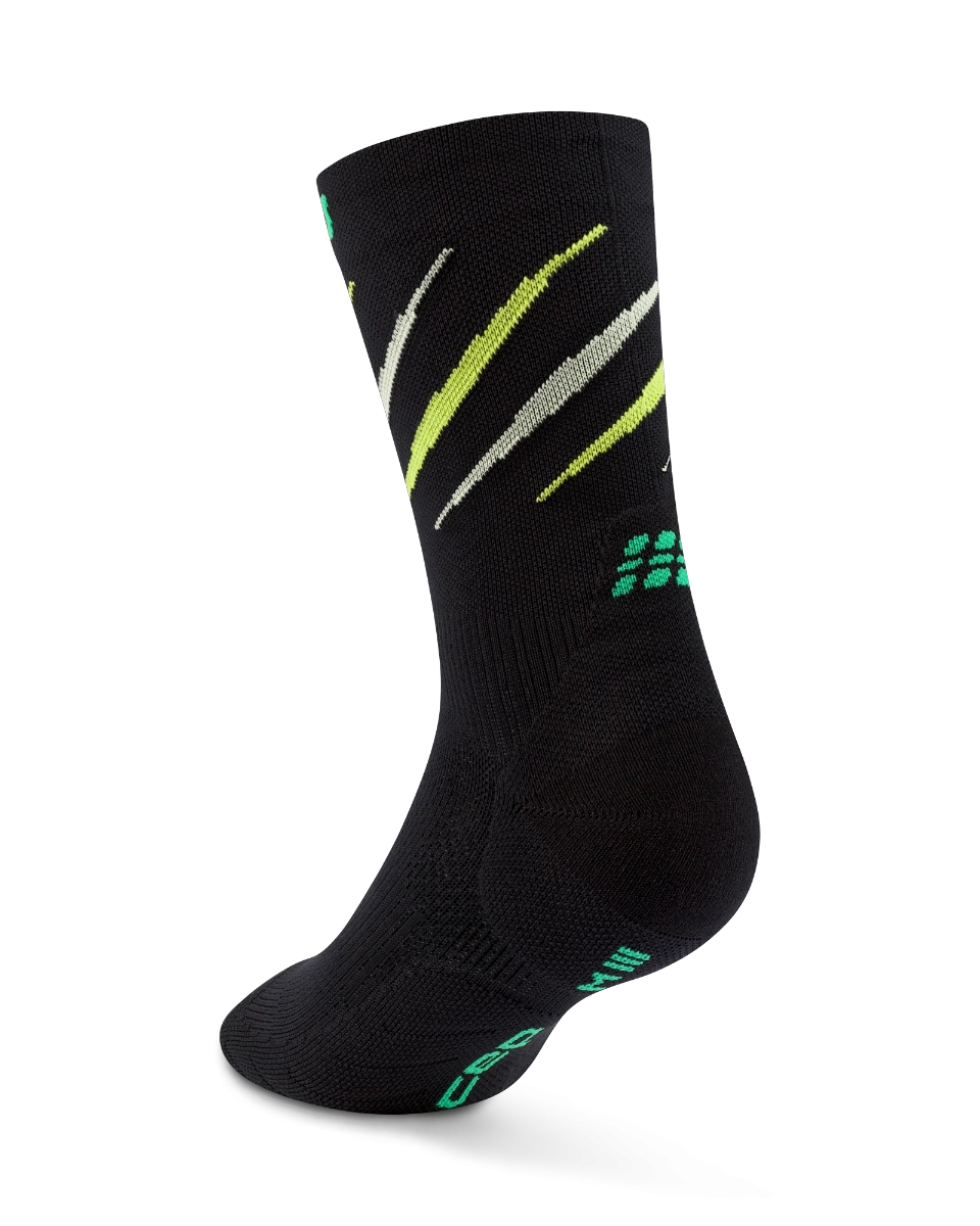 3. Șosete compresie medii CEP Core Run Edition Claws W - negru/verde | alergare