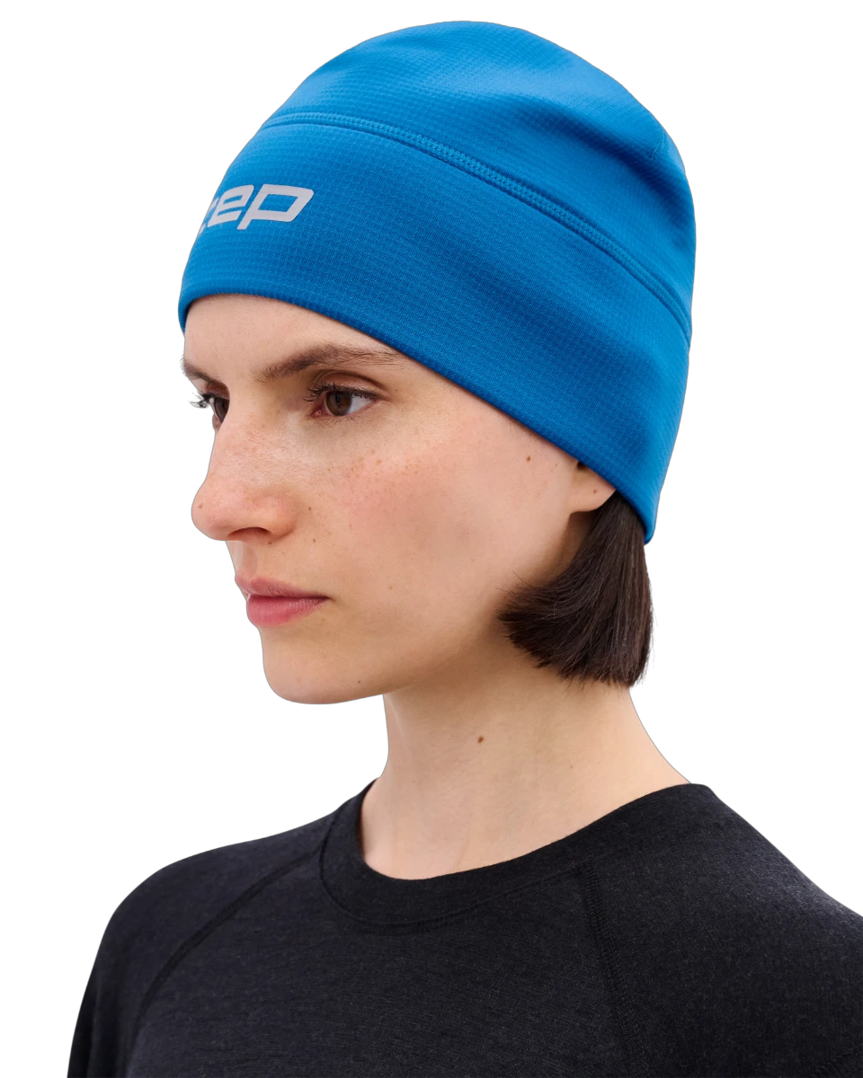7. Căciulă alergare termală CEP Core Run Thermal Beanie | protecție vânt - blue