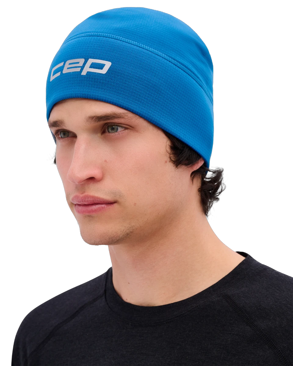 5. Căciulă alergare termală CEP Core Run Thermal Beanie | protecție vânt - blue