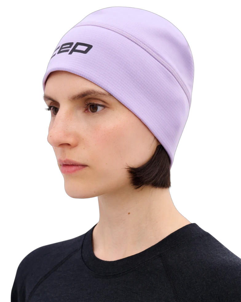 5. Căciulă alergare termală CEP Core Run Thermal Beanie | protecție vânt - liliac