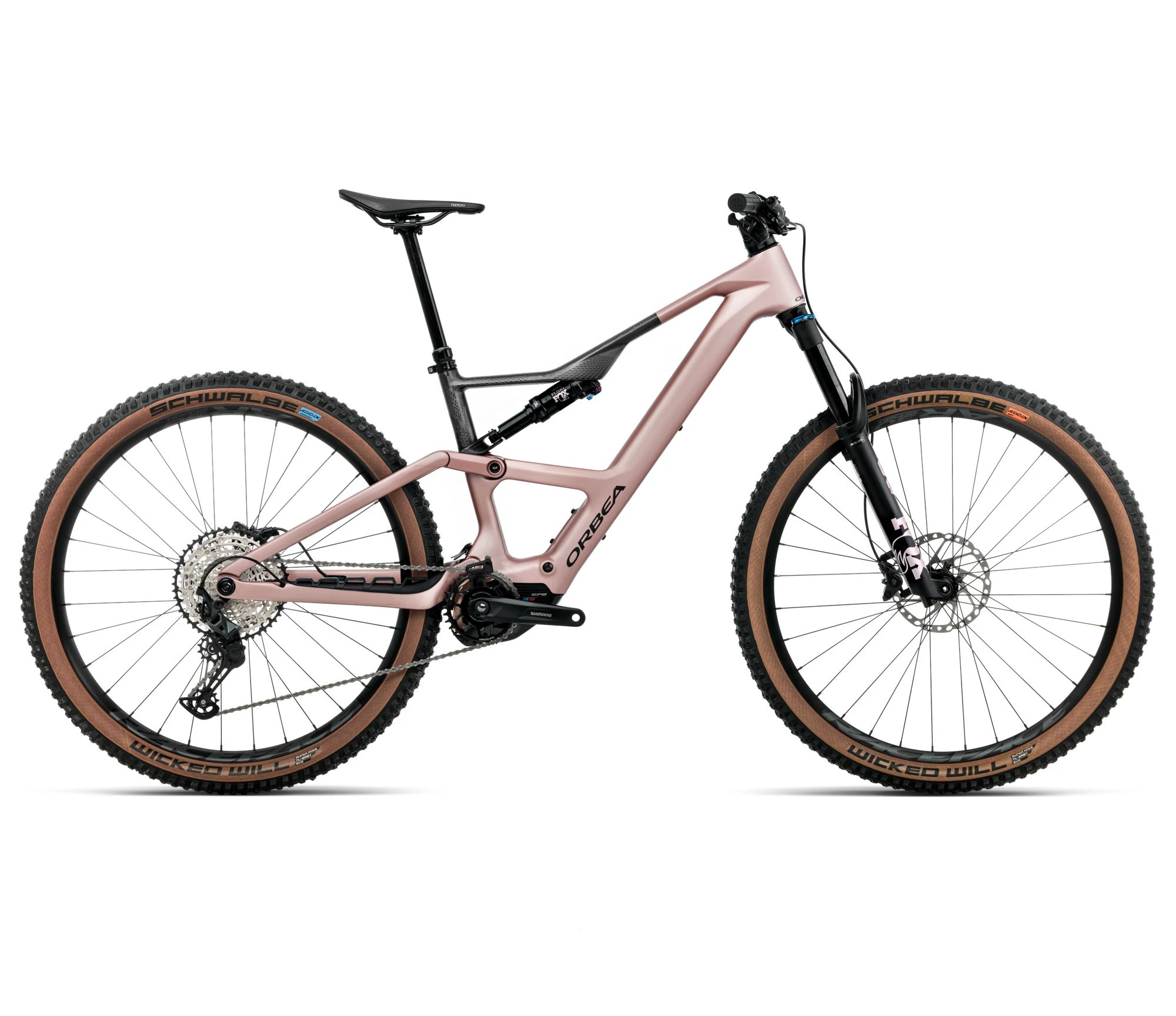 Orbea RISE SL M20 420W (2026) - bicicletă electrică eMTB Trail - Desert Rose | Carbon Raw (Matt) - 162573