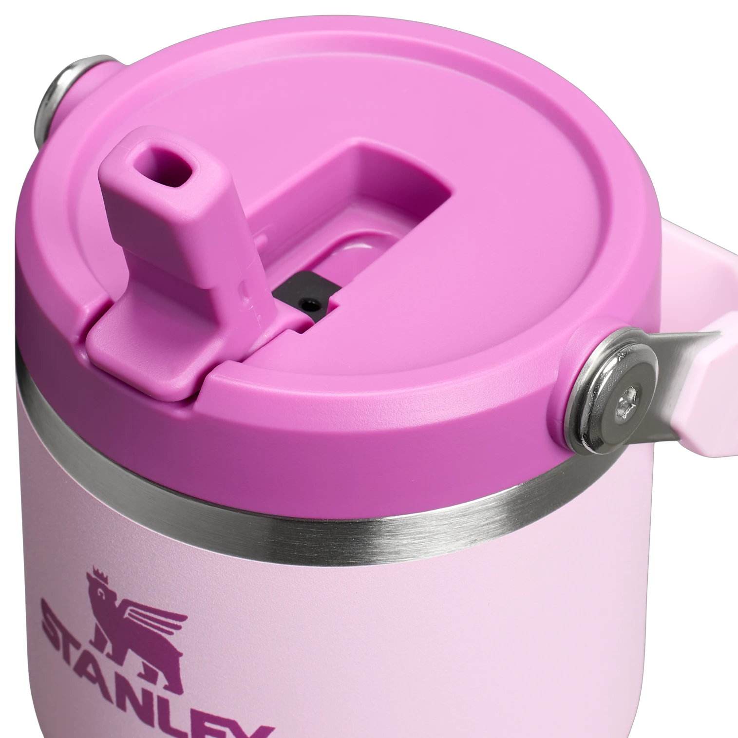 3. Stanley - termos tip sticla cu pai - IceFlow™ Flip Straw Tumbler - 0.6L - mov cherry blossom