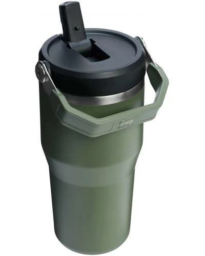 2. Stanley - termos tip sticla cu pai - IceFlow™ Flip Straw Tumbler - 0.6L - alb frost