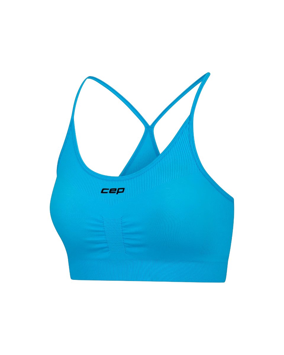 3. Bustieră alergare CEP Core Run Light Support Bra | susținere ușoară - light blue