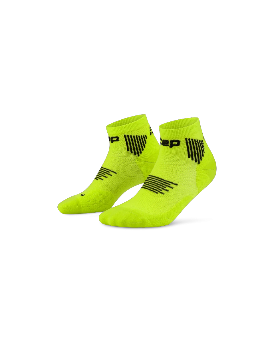 3. Șosete compresie alergare CEP Run 5.0 Low Cut - lime/negru | recuperare îmbunătățită
