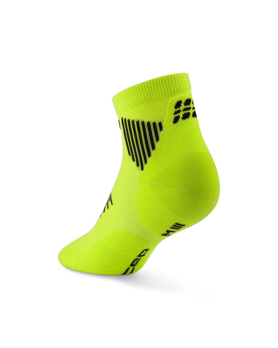 2. Șosete compresie alergare CEP Run 5.0 Low Cut - lime/negru | recuperare îmbunătățită