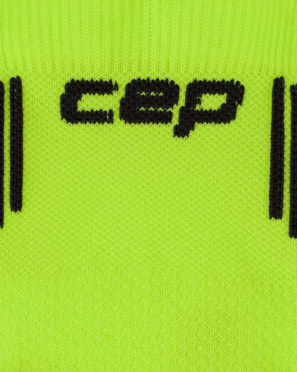 4. Șosete compresie alergare CEP Run 5.0 Low Cut - lime/negru | recuperare îmbunătățită