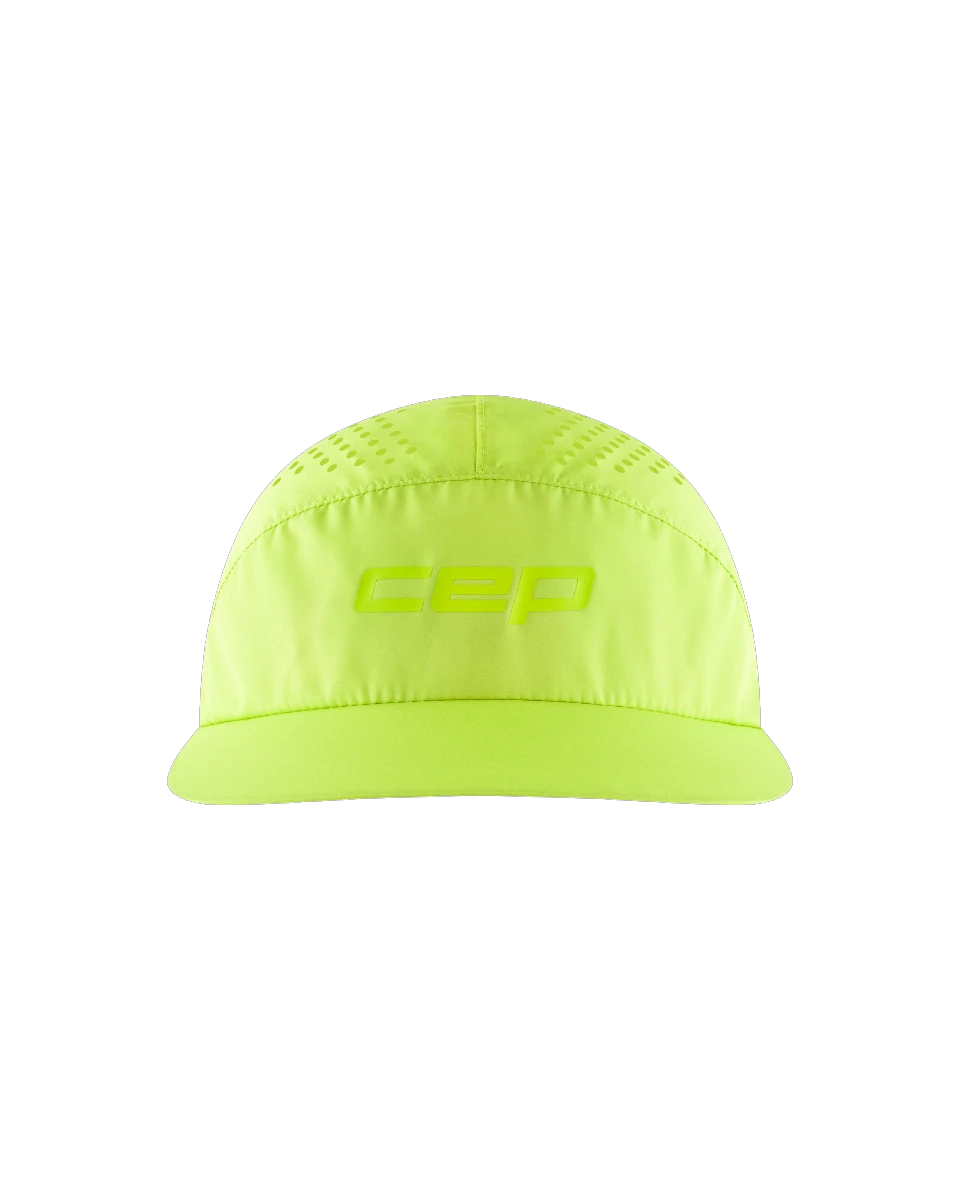 3. Șapcă alergare CEP Pro Run Ultralight - verde lime | ultraușoară ventilație
