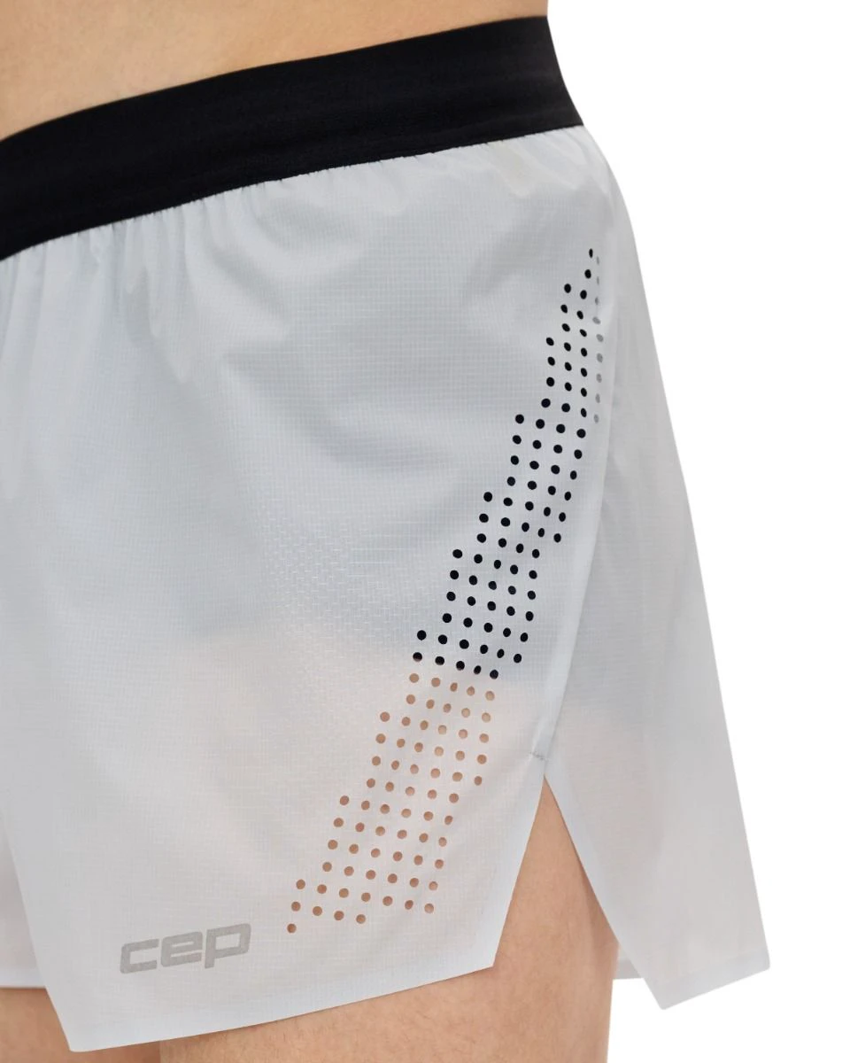 10. Pantaloni scurți alergare CEP Pro Run Ultralight Loose Fit - gri deschis | ultraușori, ventilație laser