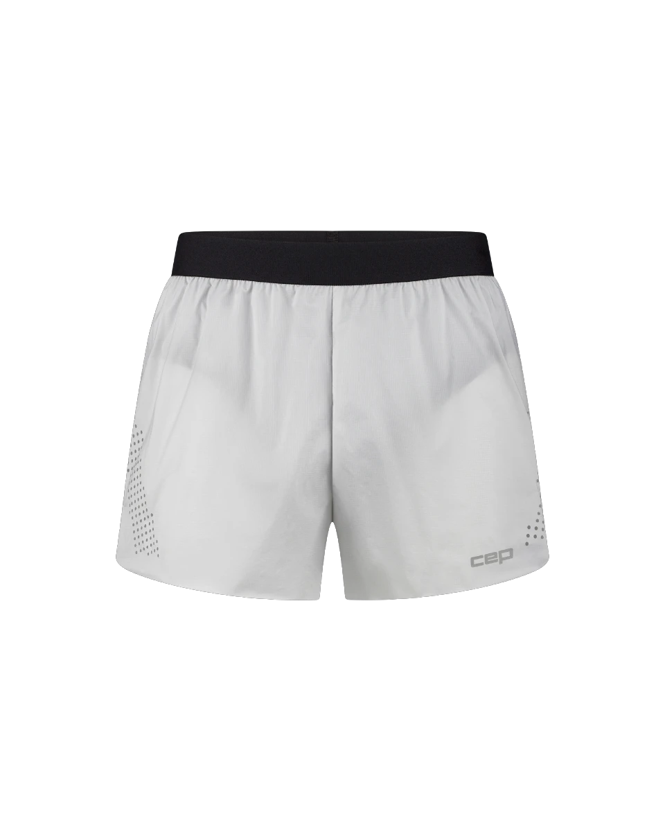 Pantaloni scurți alergare CEP Pro Run Ultralight Loose Fit - gri deschis | ultraușori, ventilație laser - 166348
