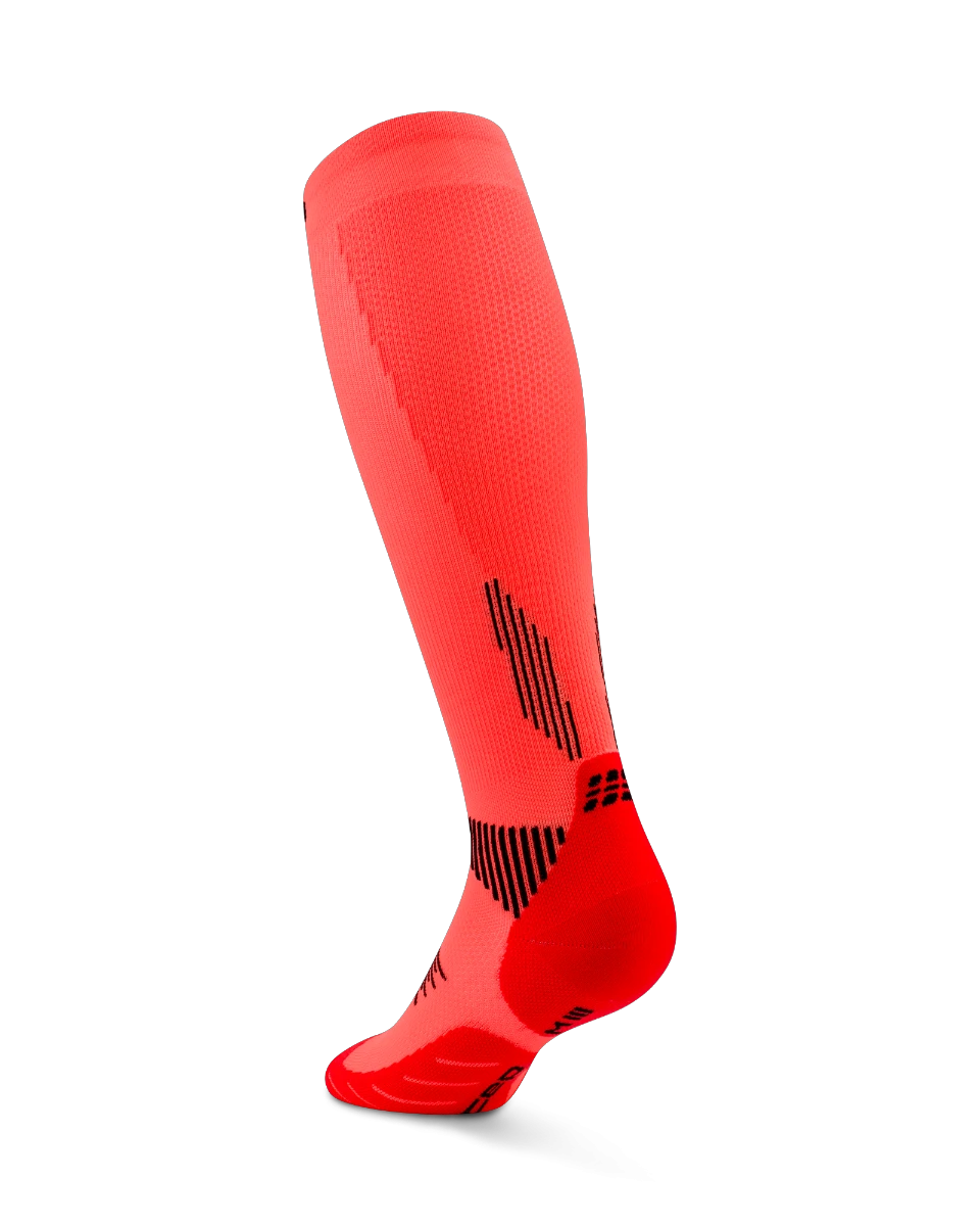 3. Șosete compresie înalte CEP Core Run 5.0 - neon coral | performanță și recuperare