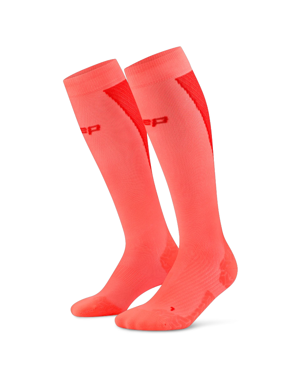3. Șosete compresie înalte CEP Run Ultralight 4.0 femei - coral neon/roșu