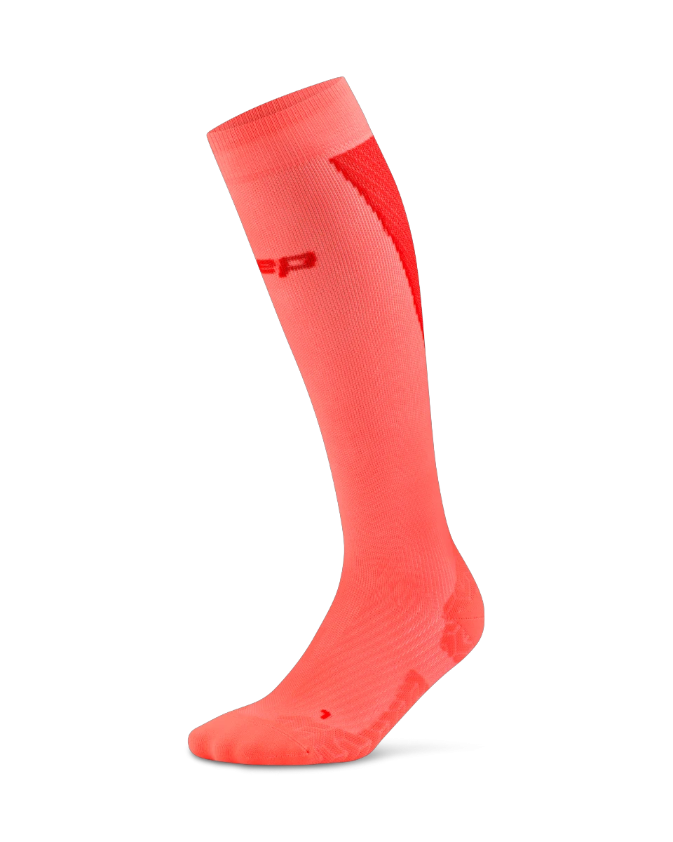 Șosete compresie înalte CEP Run Ultralight 4.0 femei - coral neon/roșu - 166864