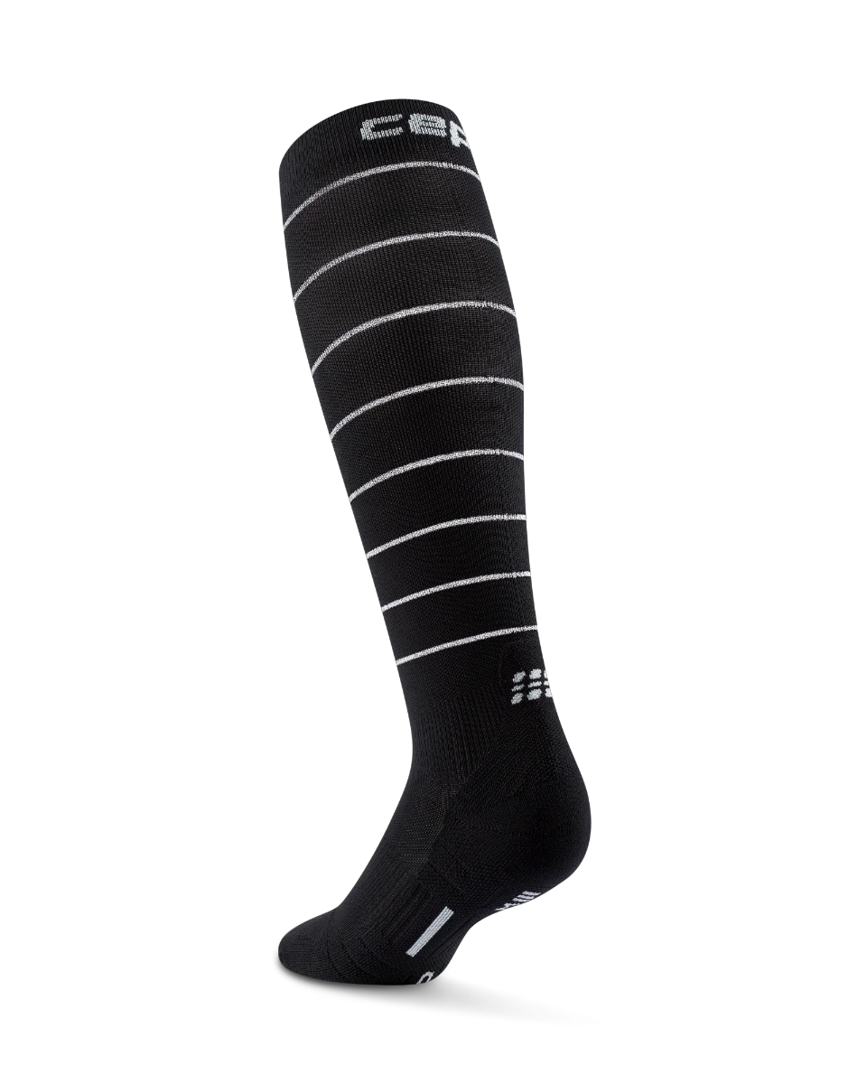 2. Șosete compresie înalte CEP Pro Run Reflective 2.0 femei - negru | vizibilitate nocturnă