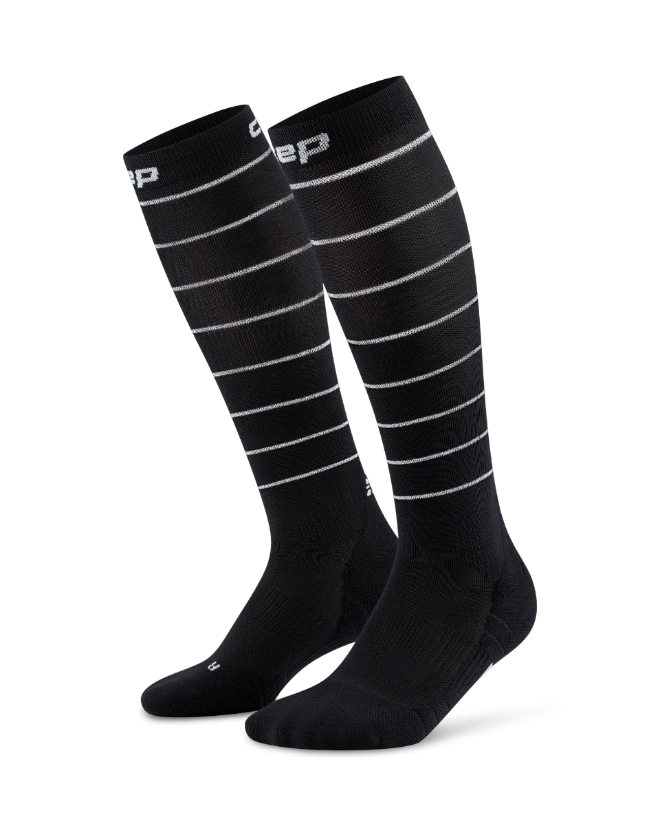 3. Șosete compresie înalte CEP Pro Run Reflective 2.0 femei - negru | vizibilitate nocturnă