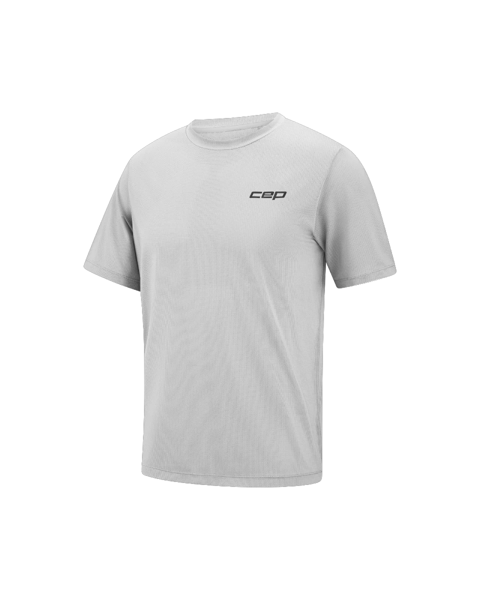 3. Tricou alergare CEP Core Run - gri deschis | respirabil cu mesh