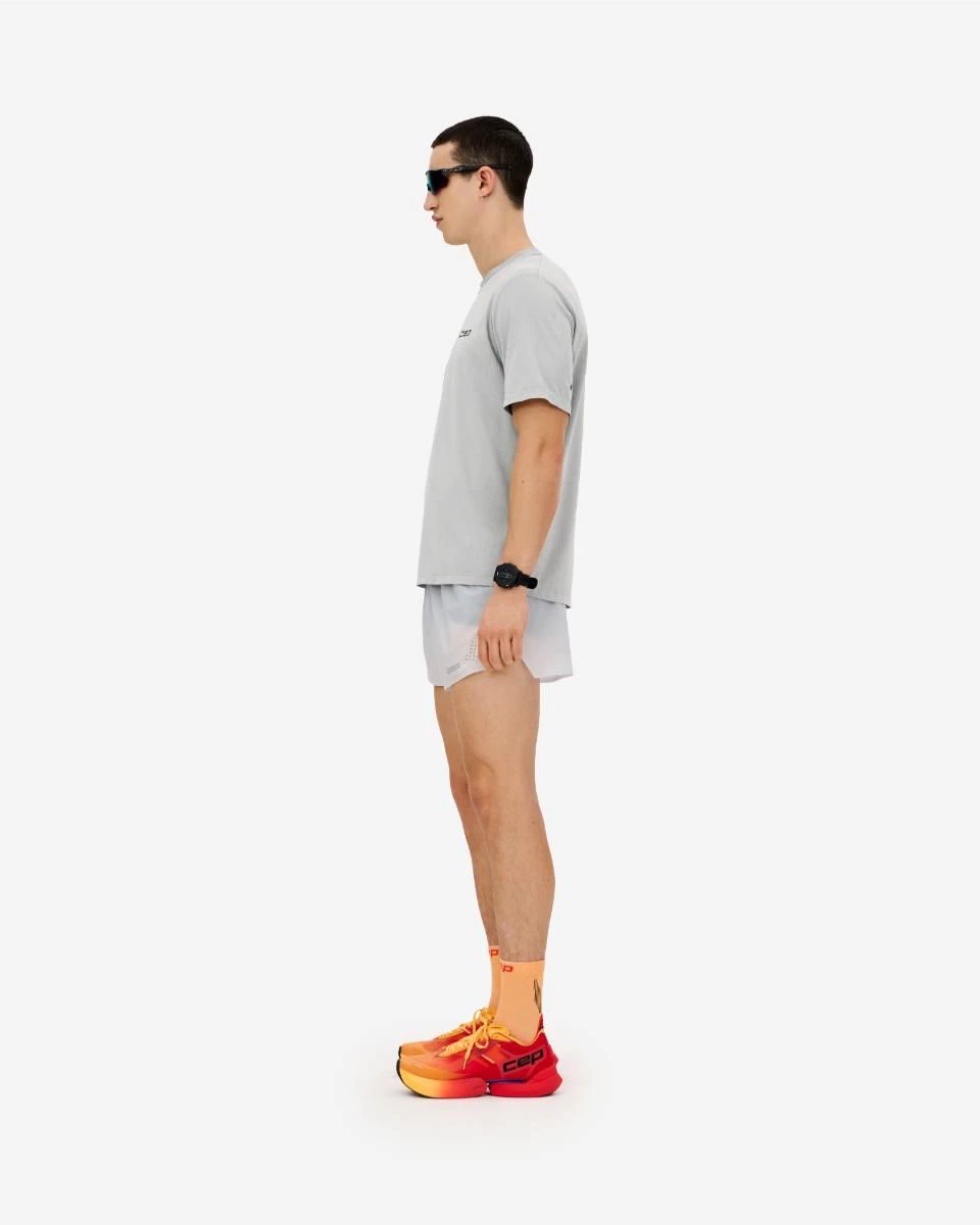 7. Tricou alergare CEP Core Run - gri deschis | respirabil cu mesh