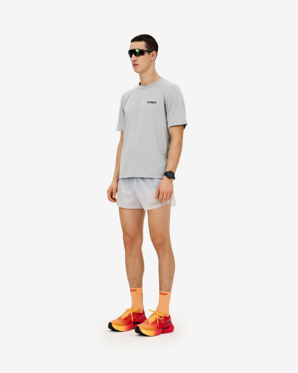 8. Tricou alergare CEP Core Run - gri deschis | respirabil cu mesh