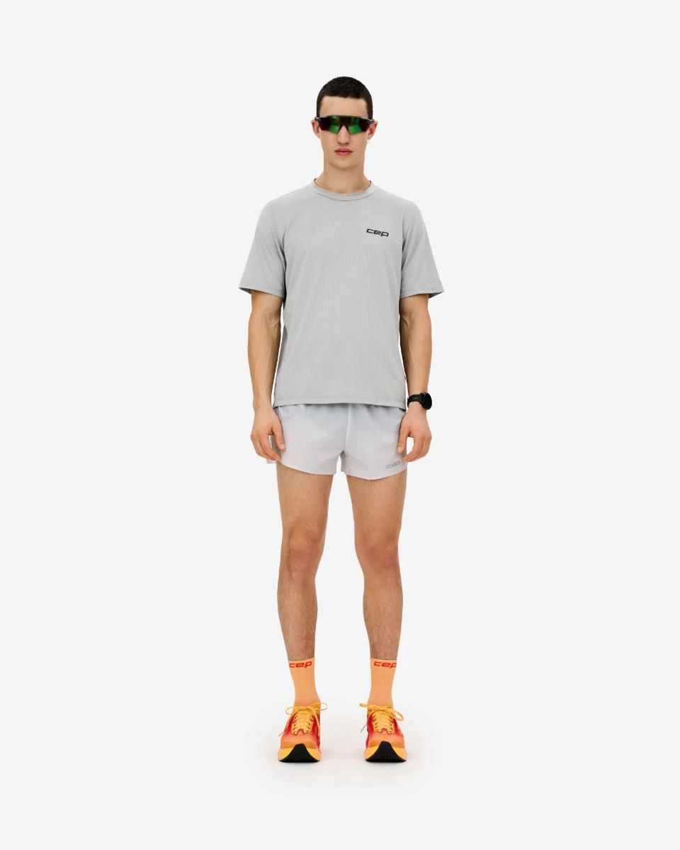 9. Tricou alergare CEP Core Run - gri deschis | respirabil cu mesh