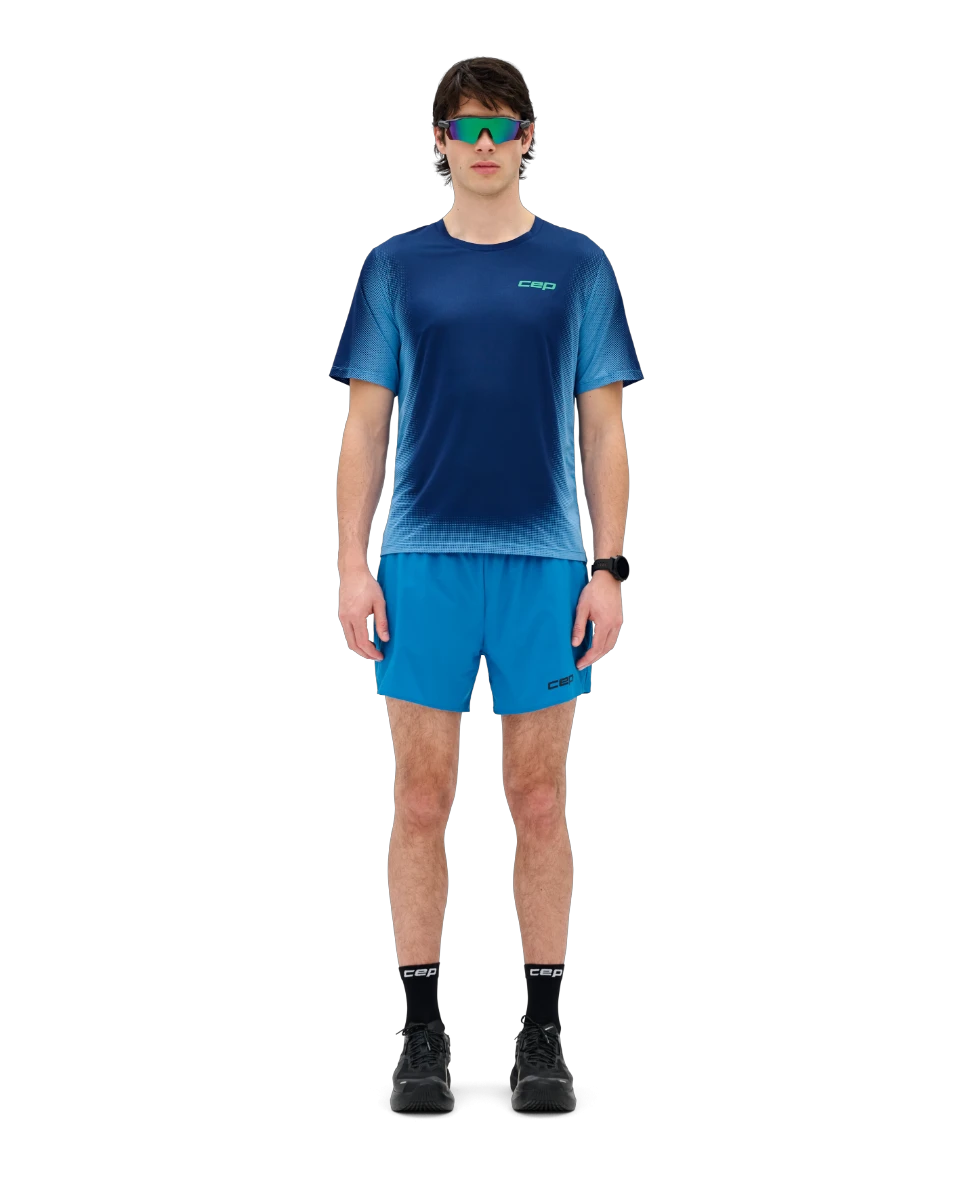 4. Pantaloni scurți alergare CEP Core Run Loose Fit - albastru | rezistenți vânt